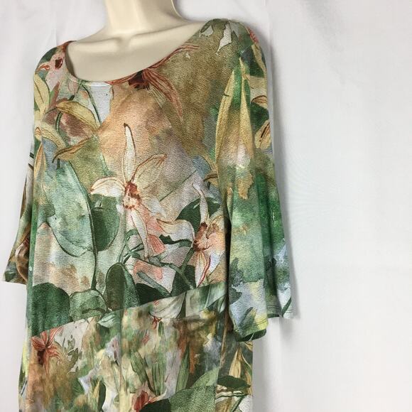 Soft Surroundings Vivienne Floral Print Paneled Colorful Maxi Dress Plus Size 1X - Picture 6 of 16